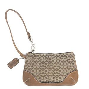 Coach Signature Tan Wristlet